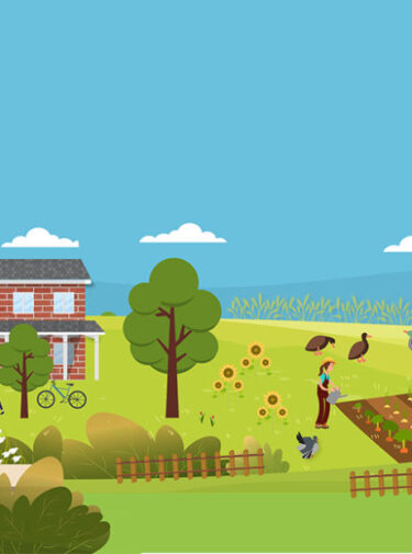 Simple graphic representing a vibrant community