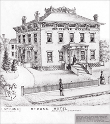 Historic line drawing of McKune House
