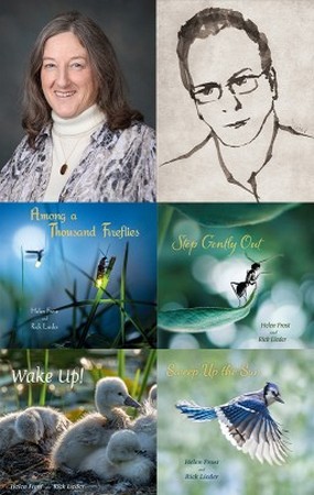 Picture of authors Helen Frost and Rick Lieder with some of their books.