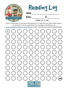 thumbnail of printable reading log 