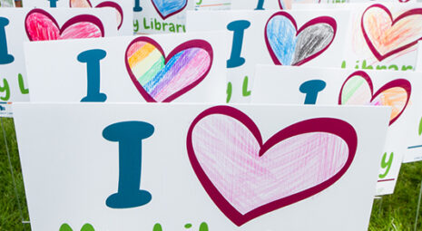 Image of I love my library yard signs