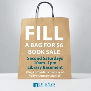 a brown paper bag with fill a bag for $6 text on it. 