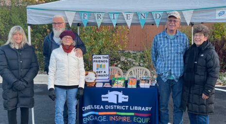 Group of friends members at Chelsea Farmers market
