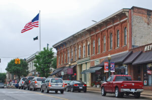 downtown Chelsea MI taken from Main Street - credit Andrew Jameson Wikimedia commons